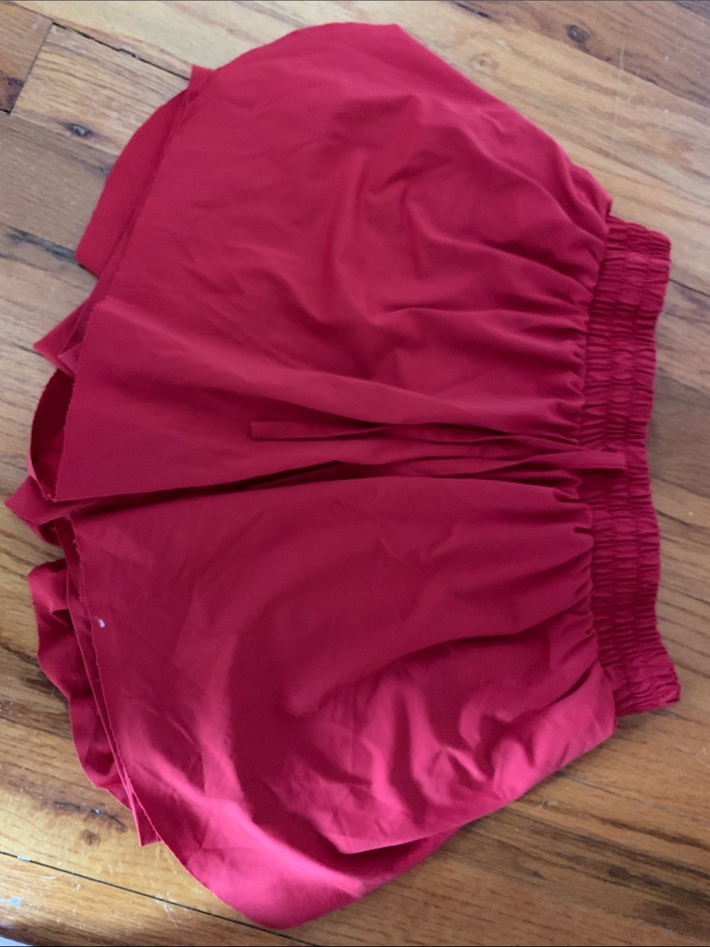 Bright Red Elastic Waist Athletic Skort